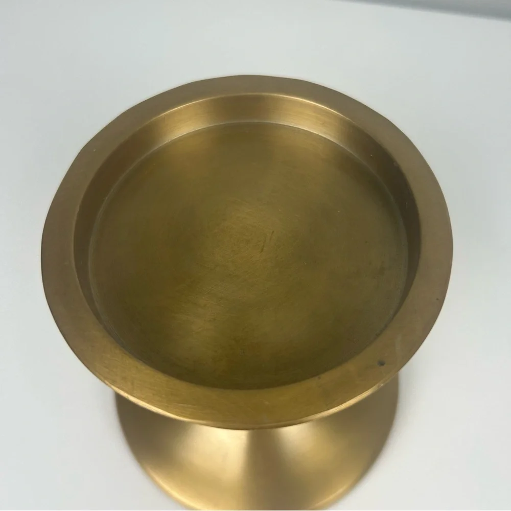 Ikea set of two gold pillar candle holders 5.5 inches